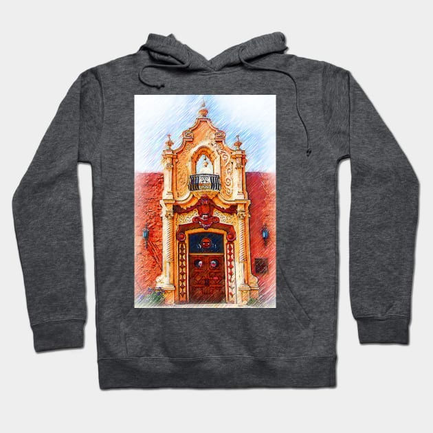 Sketched Train Station Door Hoodie by KirtTisdale